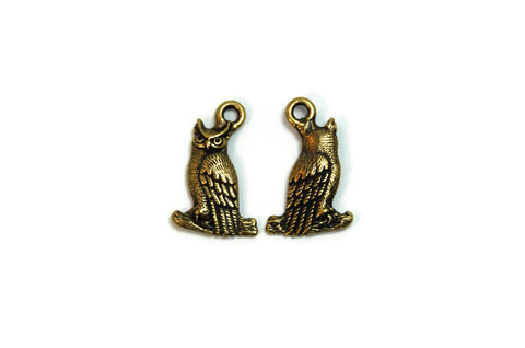 TierraCast Antique Brass Owl Charm