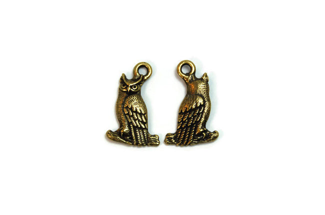TierraCast Antique Brass Owl Charm Hover Image