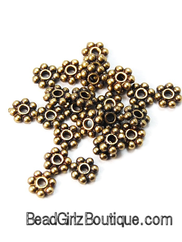 Heishi, 4.5mm 6mm Beaded Antique Bronze Spacer Bead