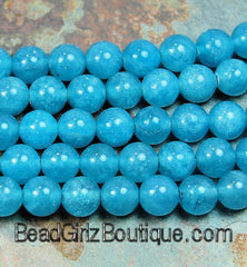 Blue Sponge Quartz, 6mm, 8mm Round -15 inch