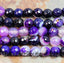 Purple Madagascar Agate  6mm Round Faceted -15 inch strand
