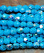Sleeping Beauty Turquoise AB Czech Glass Faceted Bead 6mm Round - 25 Pc