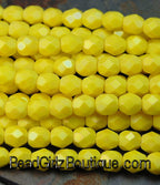 Matte Luster Iris - Custard Czech Glass Faceted Bead 4mm Round - 50