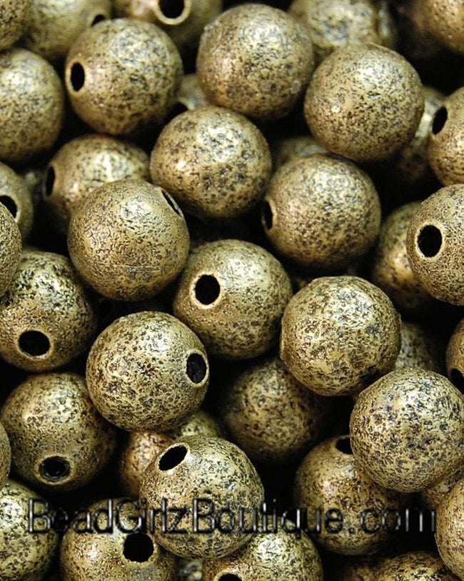 Antique Bronze Stardust covered Brass 6mm Beads- 50 Main Image