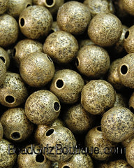Antique Bronze Stardust covered Brass 8mm Beads- 25