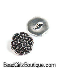 TierraCast Antique Silver Round Flower of Life Button Focal -1