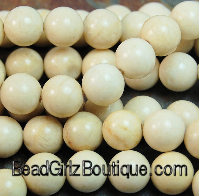 Fossil Beads, 4mm, 6mm, 8mm, 10mm, 12mm Fossil Stone in Natural -15.5 inch strand Main Image