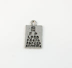 Eye Chart, Optometrist Silver Pewter Charm -1