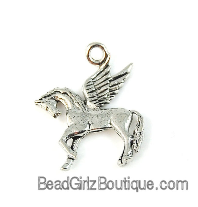 Pegasus Silver Pewter Charm -1 Hover Image