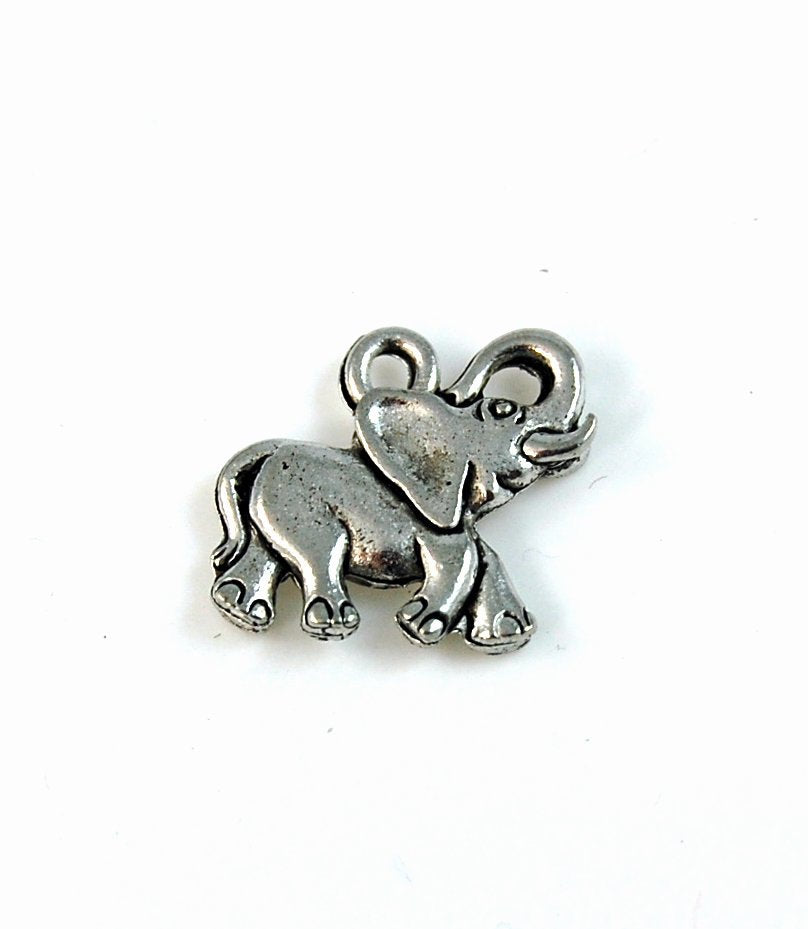 Baby Elephant Silver Pewter Charm -1
