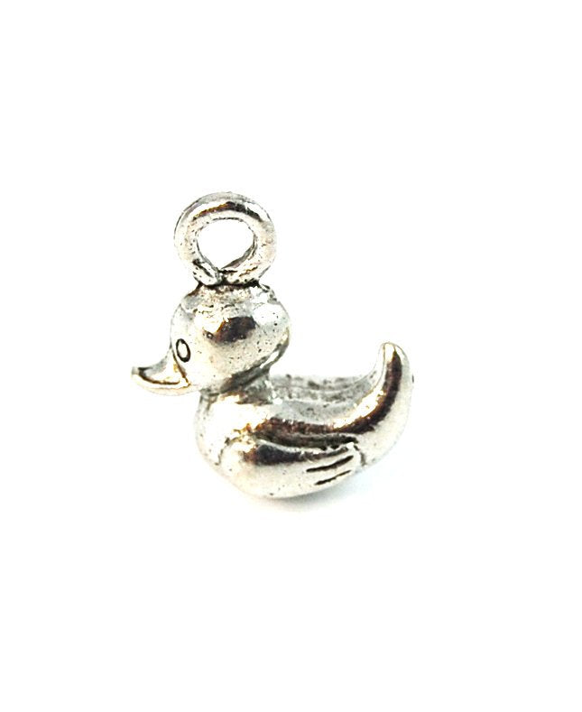 Rubber Duck Silver Pewter Charm -1