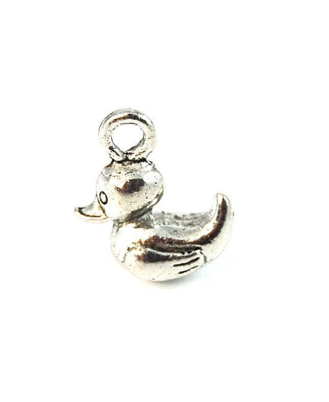Rubber Duck Silver Pewter Charm -1 Hover Image
