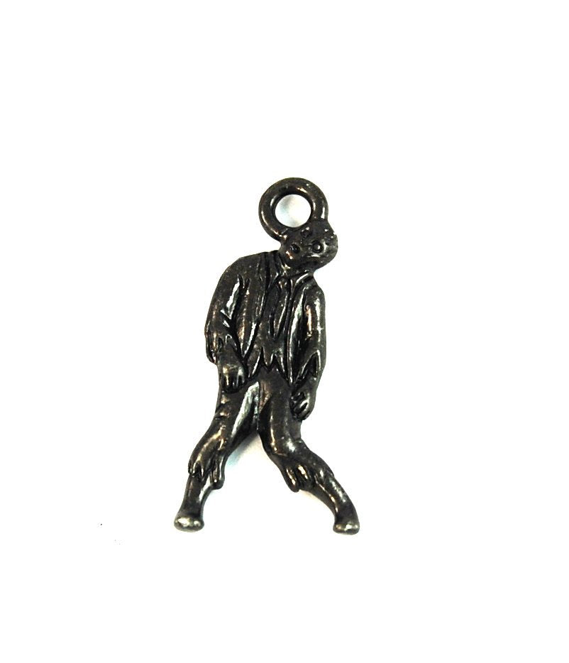 TierraCast Antique Black Oxide Zombie Halloween Charm 13x26mm