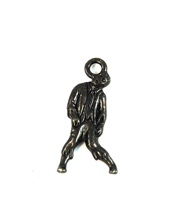 TierraCast Antique Black Oxide Zombie Halloween Charm 13x26mm Hover Image