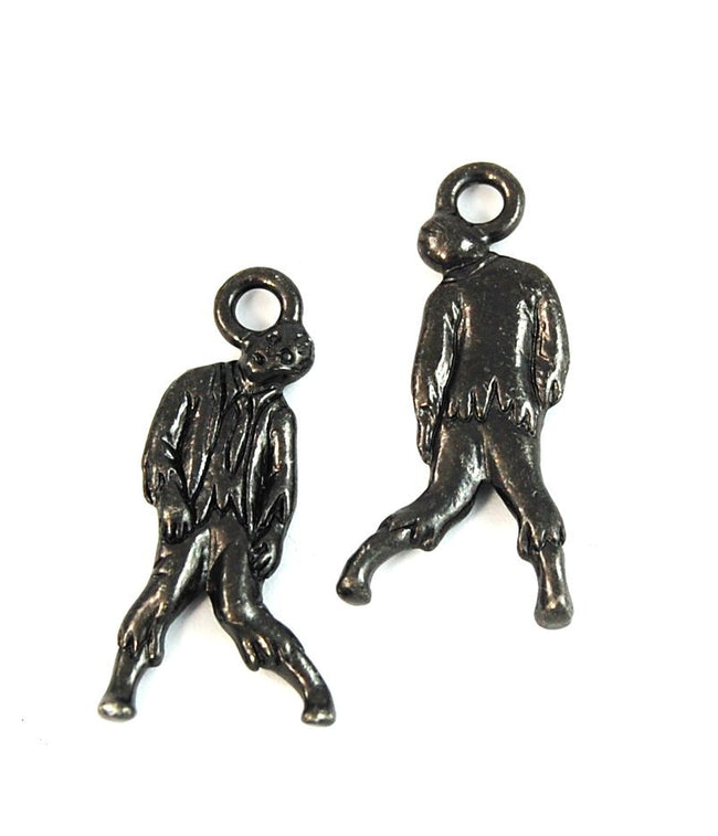 TierraCast Antique Black Oxide Zombie Halloween Charm 13x26mm Main Image