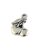 TierraCast Antique Silver Cherry Charm -1