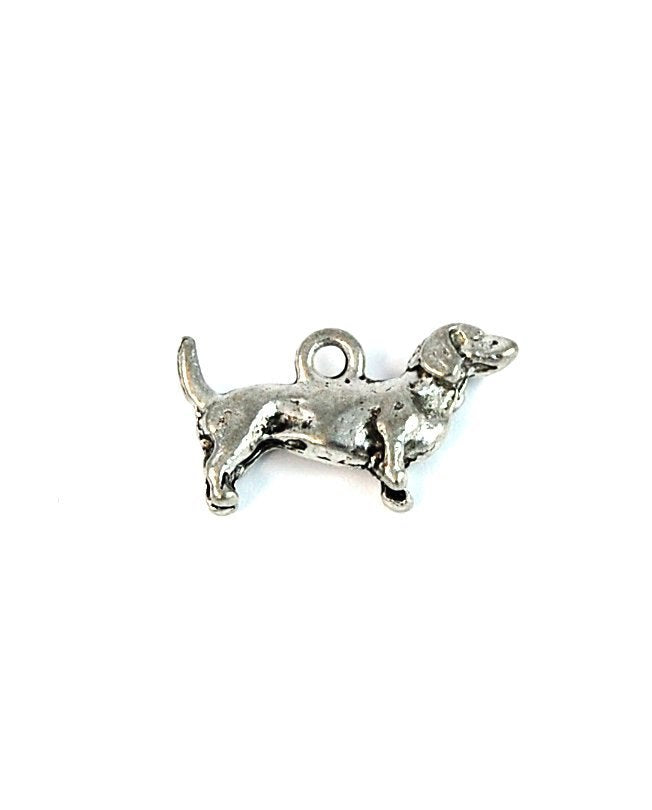 Dachshund Silver Pewter Dog Charm -1