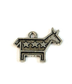 Democratic Donkey Silver Pewter Charm -1