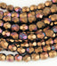 Matte Bronze Vega Czech Glass Faceted 6mm Beads -25