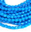 Opaque Blue Turquoise Czech Glass Faceted Bead 4mm Round - 50 Pc