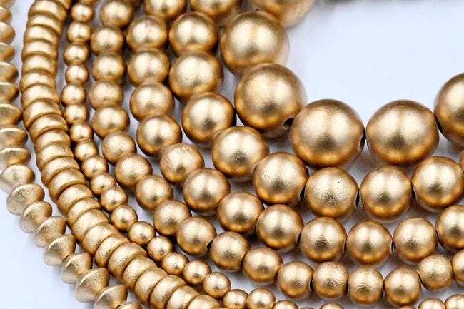 Metallic Rich Gold Wood Beads Hover Image