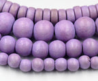 French Violet Purple Beads 6mm 8mm 10mm 8x4 Rondelle Wood beads -16 inch strand