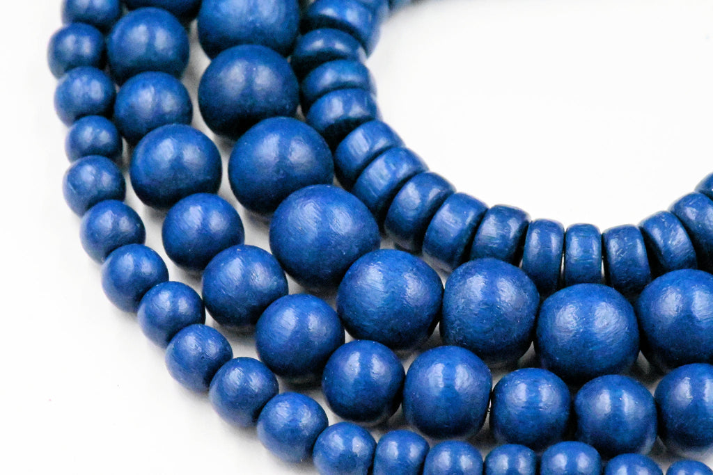 Blueberry Blue Beads 6mm 8mm 10mm Wood beads -16 inch strand