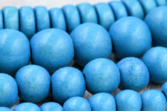 Bayberry Blue Beads 6mm 8mm 10mm Wood beads -16 inch strand
