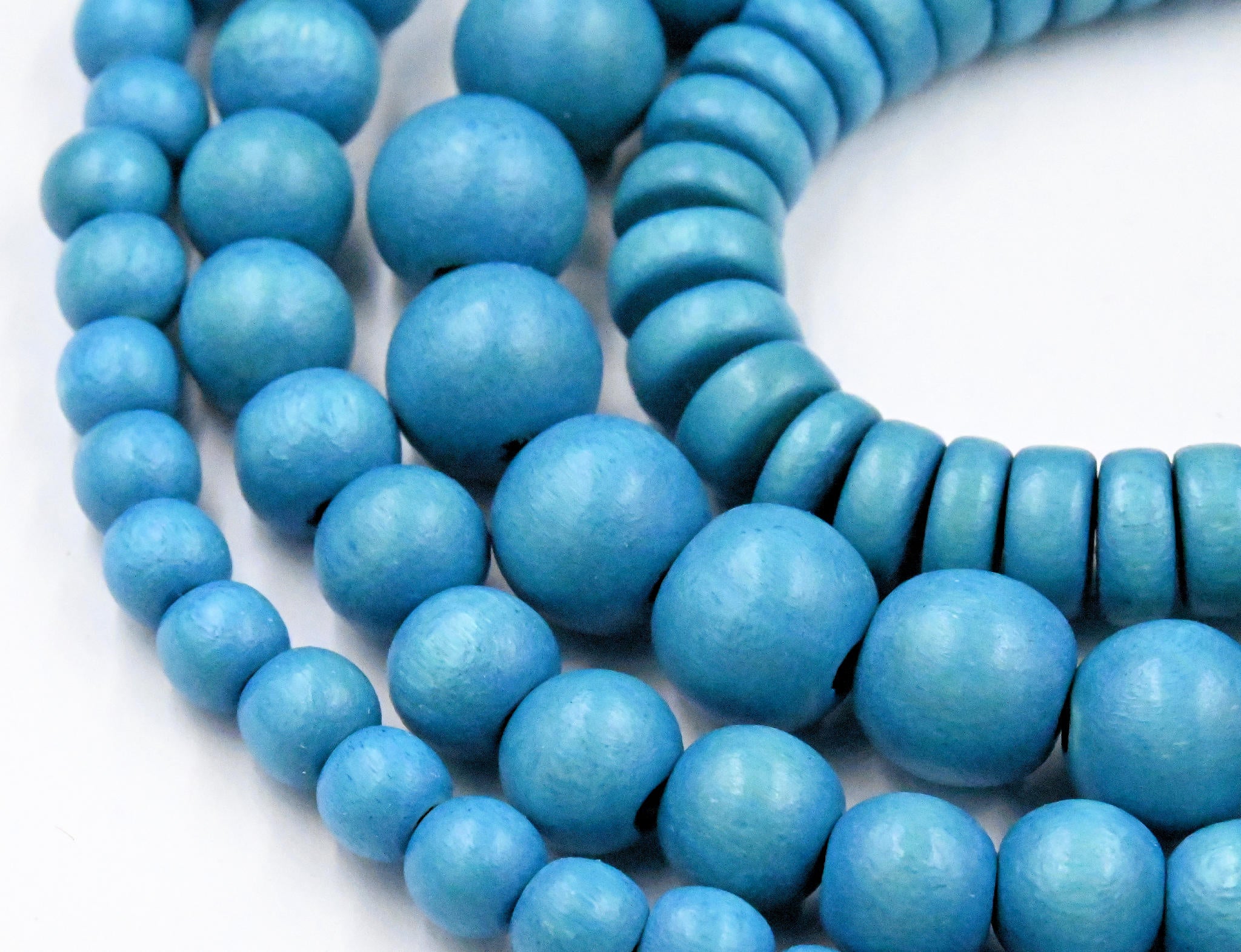 Macaw Blue Beads 6mm 8mm 10mm Wood beads -16 inch strand