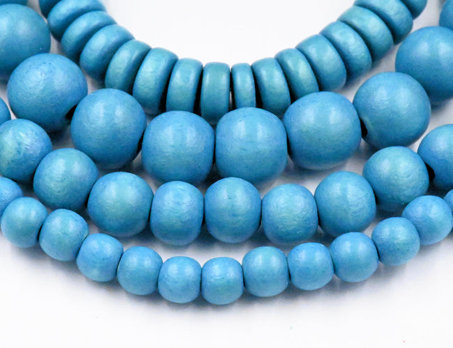Bayberry Blue Beads 6mm 8mm 10mm Wood beads -16 inch strand Hover Image