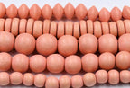 Soft Tangerine Orange Wood beads -16 inch strand