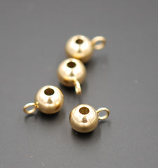 304 Stainless Steel Gold Plated Round Hanger for Charms, 9x5x6mm -10pc