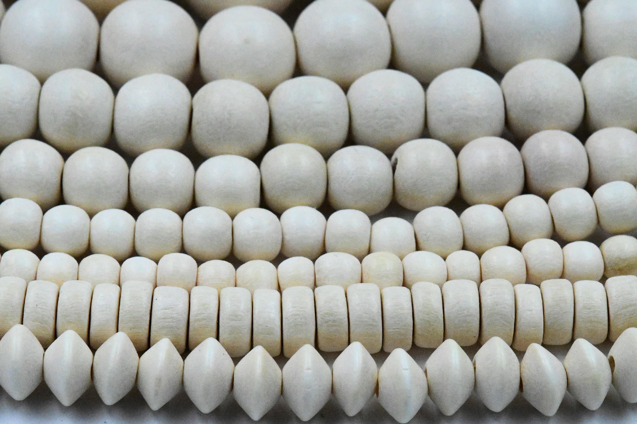 White Wood Beads