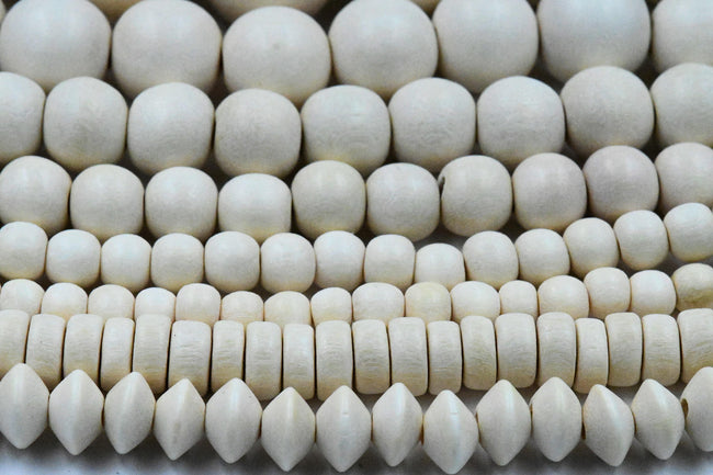 White Wood Beads Main Image
